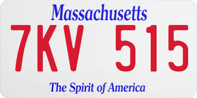 MA license plate 7KV515