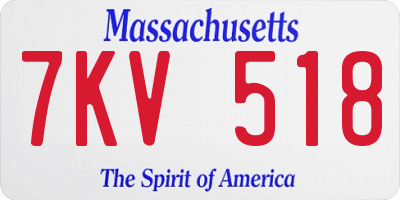 MA license plate 7KV518
