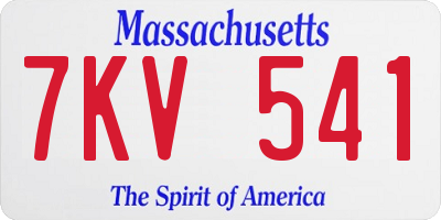 MA license plate 7KV541