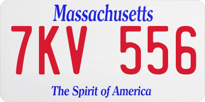 MA license plate 7KV556