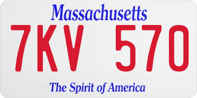 MA license plate 7KV570