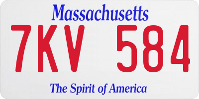 MA license plate 7KV584