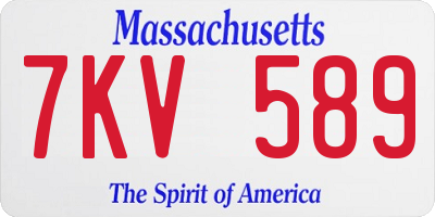 MA license plate 7KV589