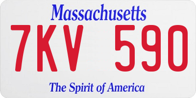 MA license plate 7KV590