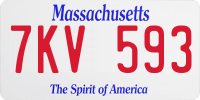 MA license plate 7KV593