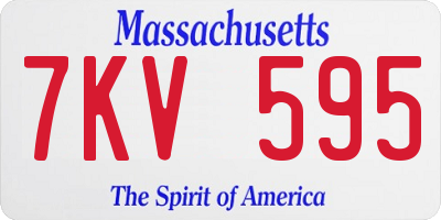 MA license plate 7KV595