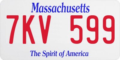 MA license plate 7KV599