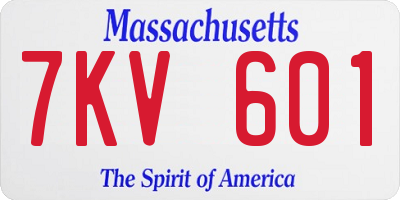 MA license plate 7KV601