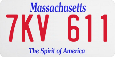 MA license plate 7KV611