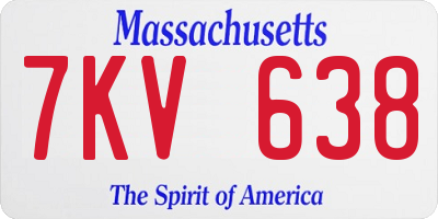 MA license plate 7KV638