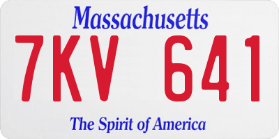MA license plate 7KV641