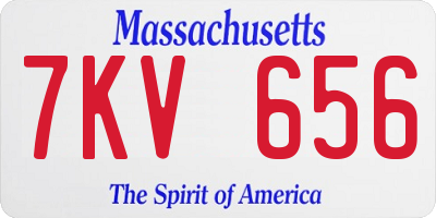 MA license plate 7KV656