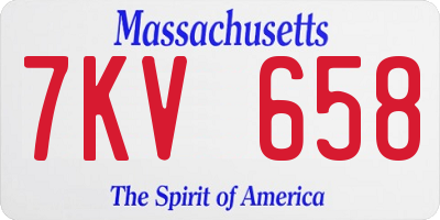 MA license plate 7KV658