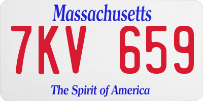 MA license plate 7KV659