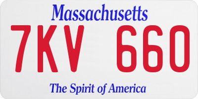 MA license plate 7KV660