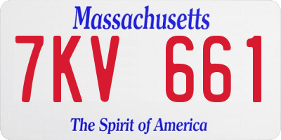 MA license plate 7KV661
