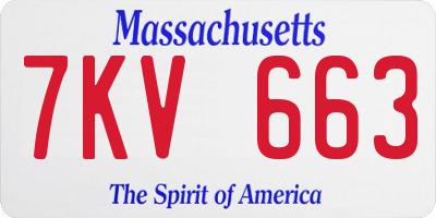 MA license plate 7KV663