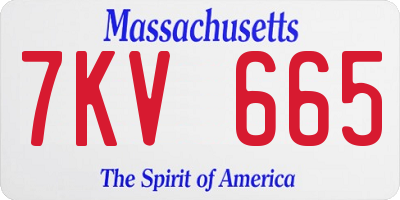 MA license plate 7KV665
