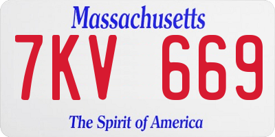 MA license plate 7KV669