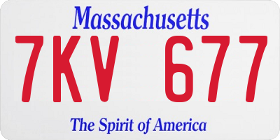 MA license plate 7KV677