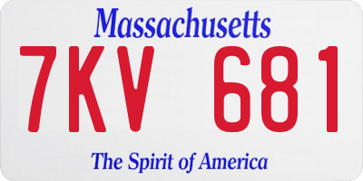 MA license plate 7KV681