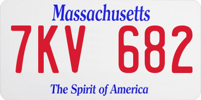MA license plate 7KV682