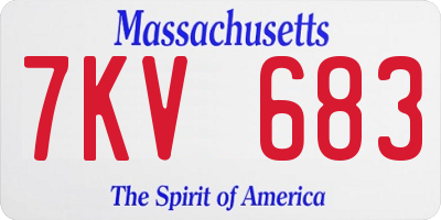 MA license plate 7KV683