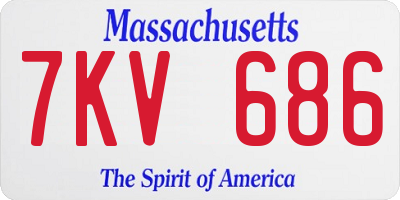 MA license plate 7KV686