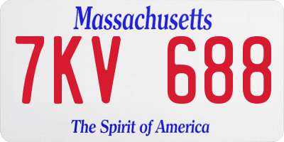 MA license plate 7KV688