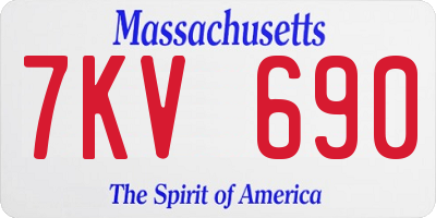 MA license plate 7KV690