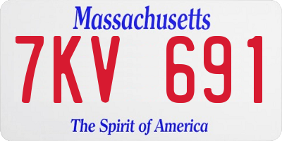 MA license plate 7KV691
