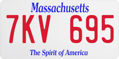 MA license plate 7KV695