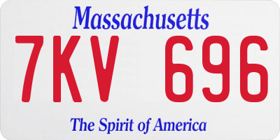 MA license plate 7KV696