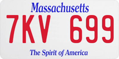 MA license plate 7KV699