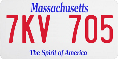 MA license plate 7KV705