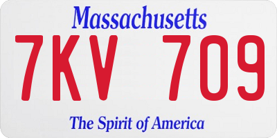 MA license plate 7KV709