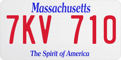 MA license plate 7KV710