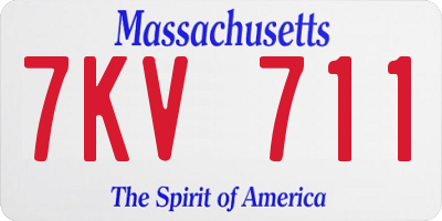 MA license plate 7KV711