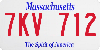 MA license plate 7KV712