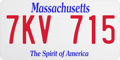 MA license plate 7KV715