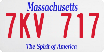 MA license plate 7KV717