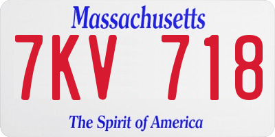 MA license plate 7KV718