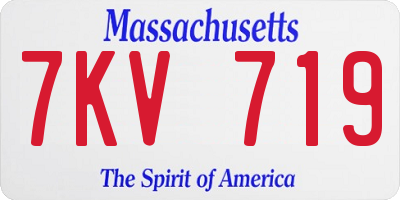 MA license plate 7KV719
