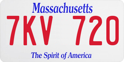 MA license plate 7KV720