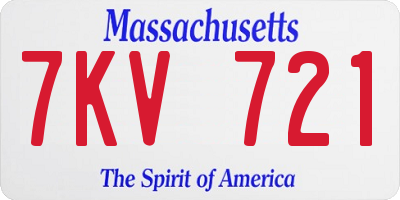 MA license plate 7KV721