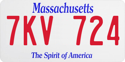 MA license plate 7KV724