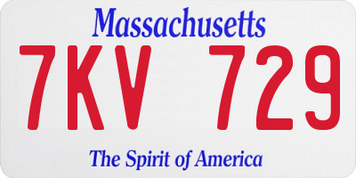 MA license plate 7KV729