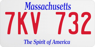 MA license plate 7KV732
