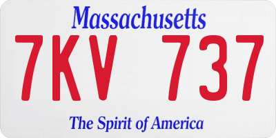MA license plate 7KV737