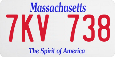 MA license plate 7KV738